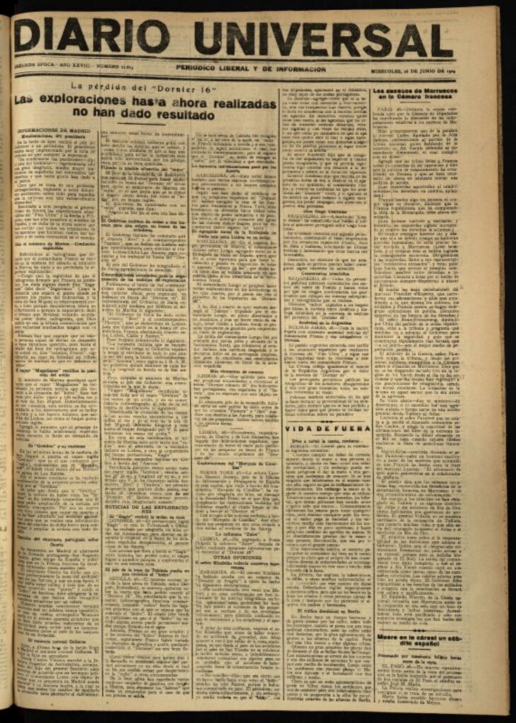 Miniatura de Diario Universal del 26 de junio de 1929