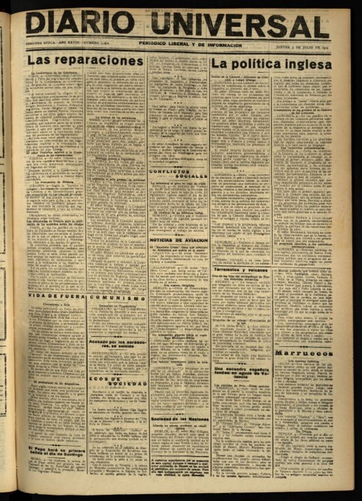 Miniatura de Diario Universal del 4 de julio de 1929