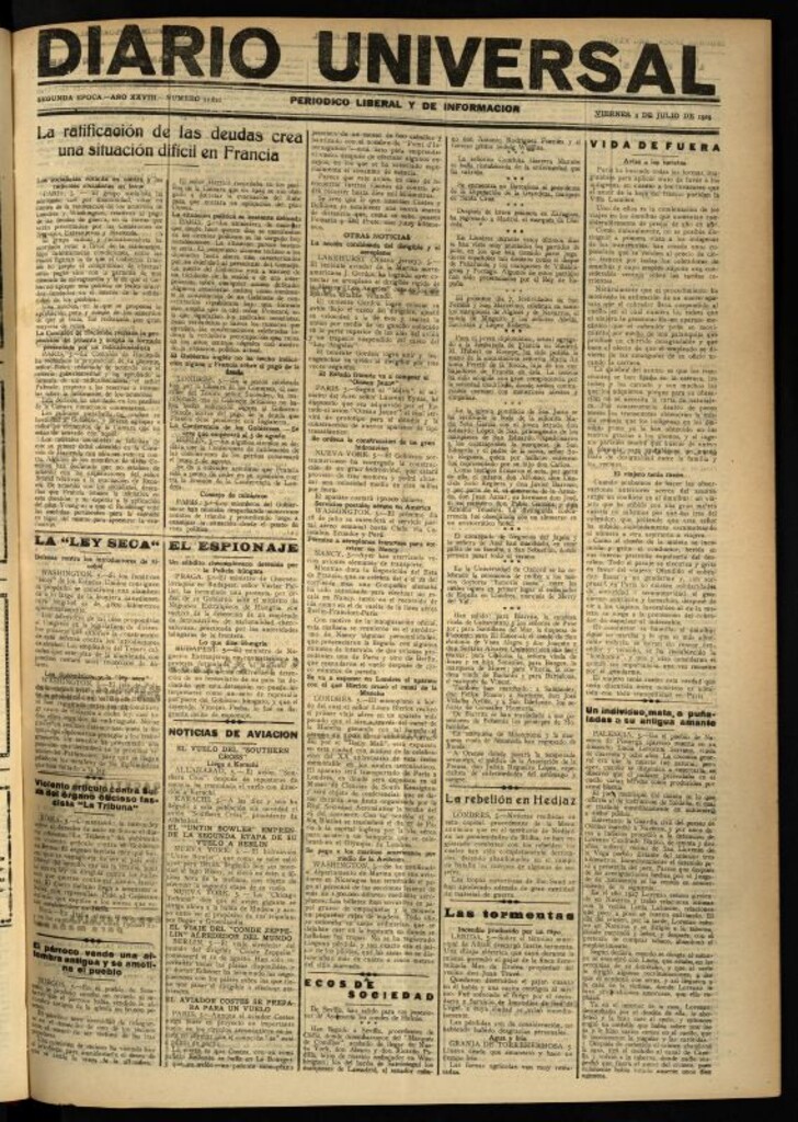 Miniatura de Diario Universal del 5 de julio de 1929