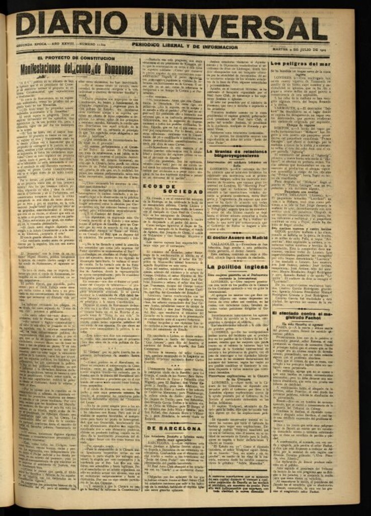 Miniatura de Diario Universal del 9 de julio de 1929