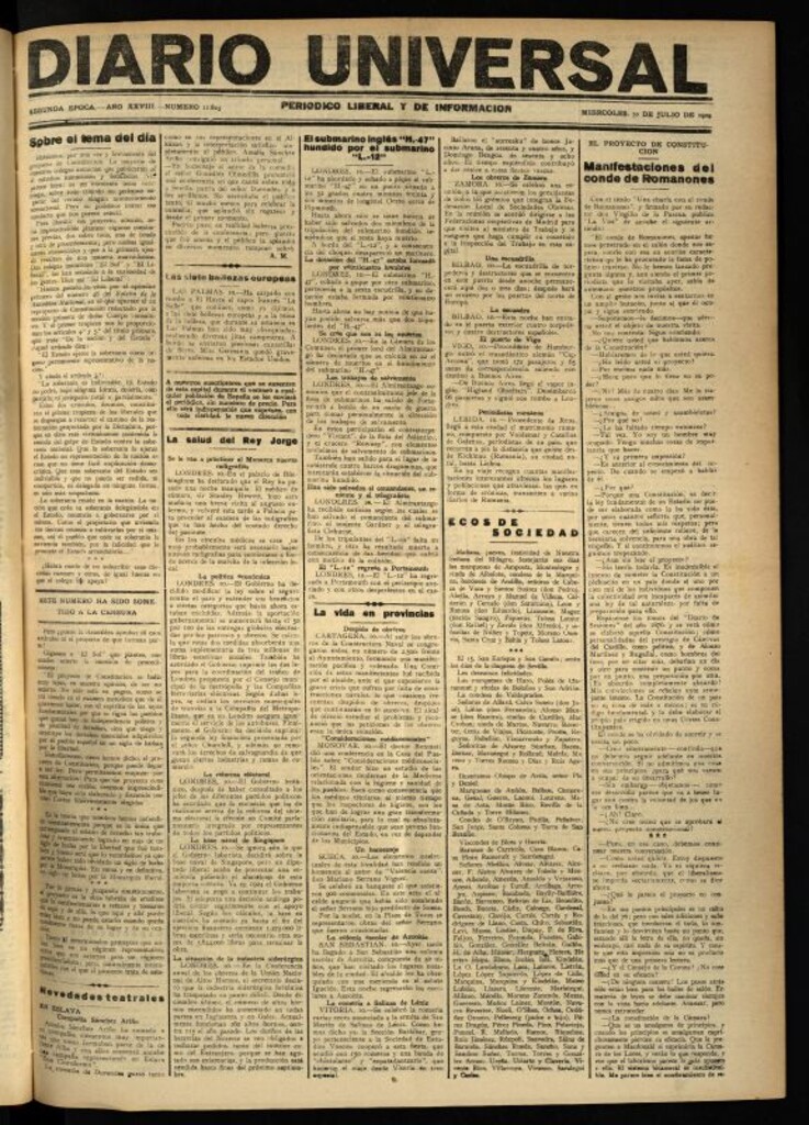 Miniatura de Diario Universal del 10 de julio de 1929