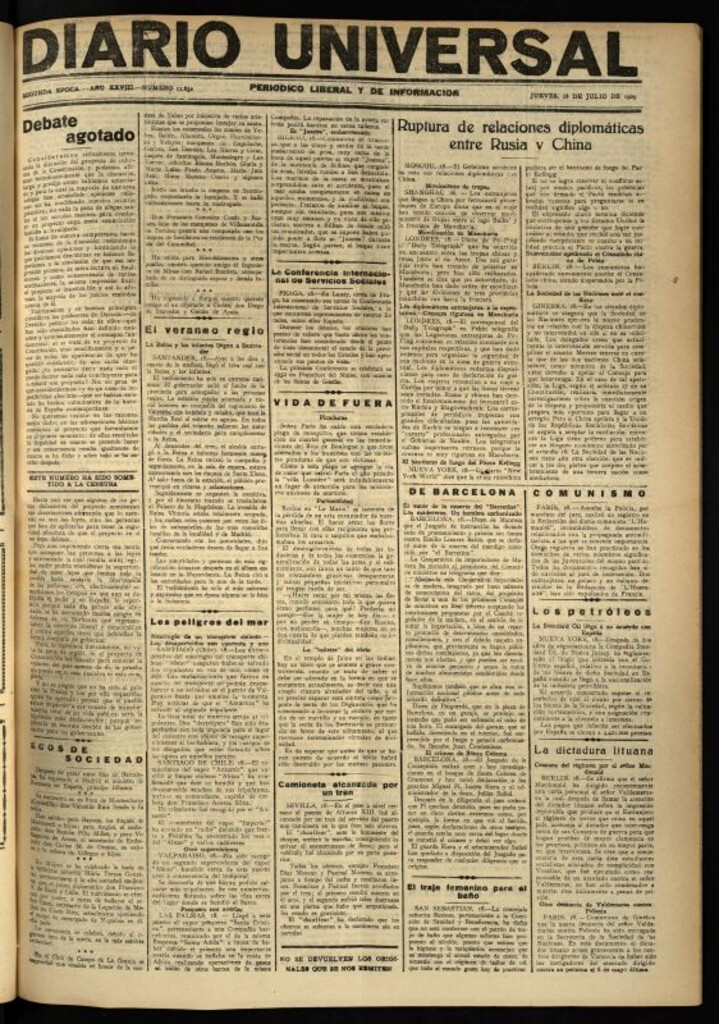 Miniatura de Diario Universal del 18 de julio de 1929