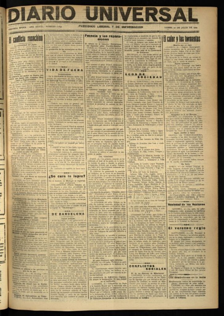 Miniatura de Diario Universal del 22 de julio de 1929