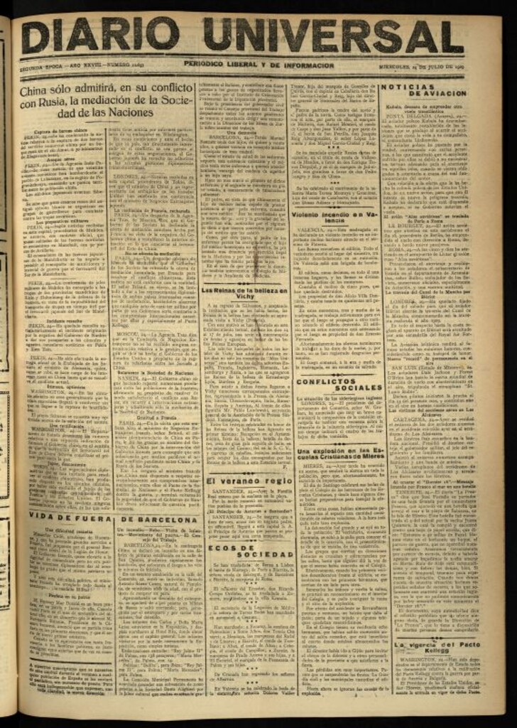 Miniatura de Diario Universal del 24 de julio de 1929