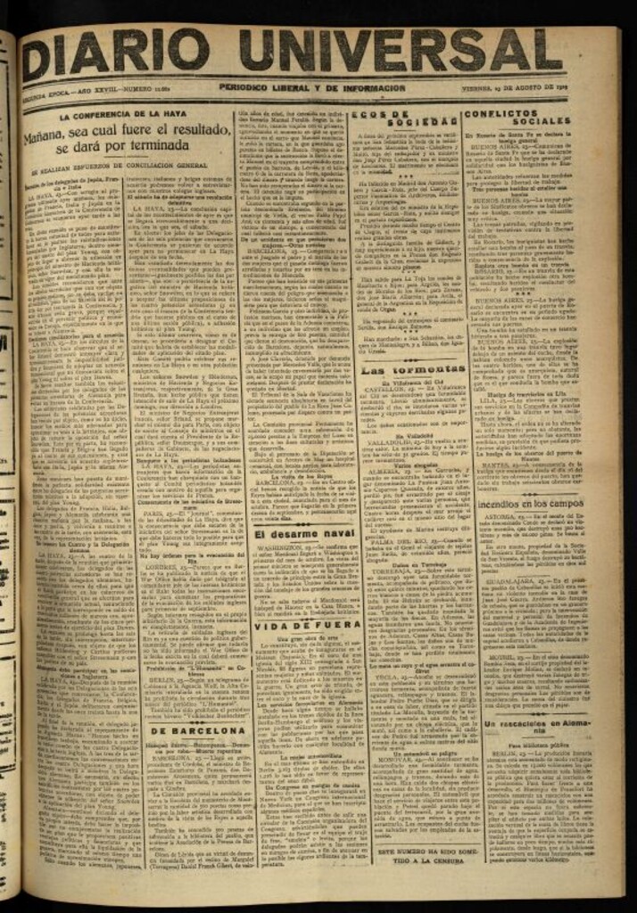 Miniatura de Diario Universal del 23 de agosto de 1929