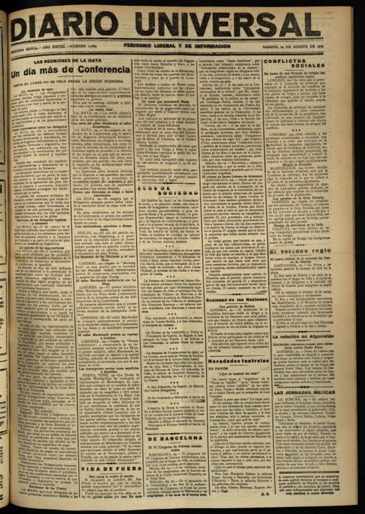 Miniatura de Diario Universal del 24 de agosto de 1929
