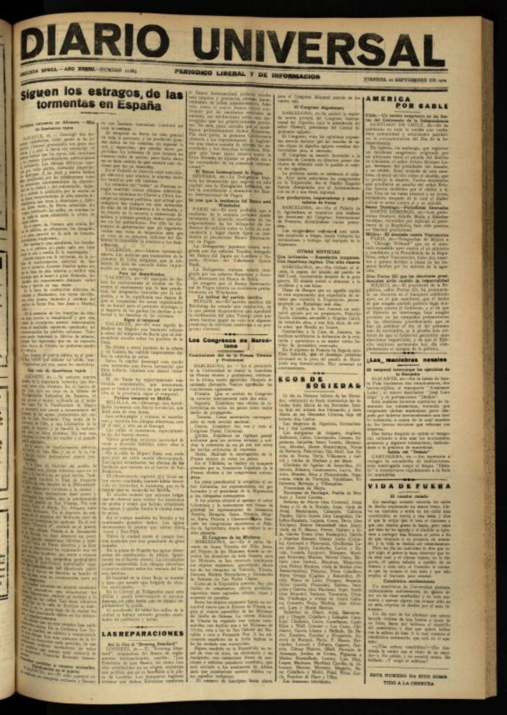 Miniatura de Diario Universal del 20 de septiembre de 1929