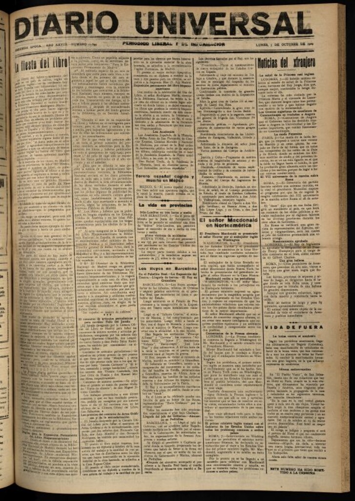 Miniatura de Diario Universal del 7 de octubre de 1929