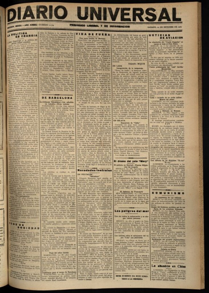 Miniatura de Diario Universal del 12 de octubre de 1929