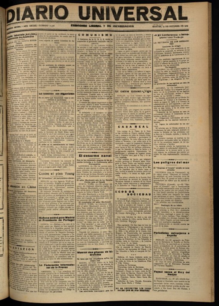Miniatura de Diario Universal del 15 de octubre de 1929