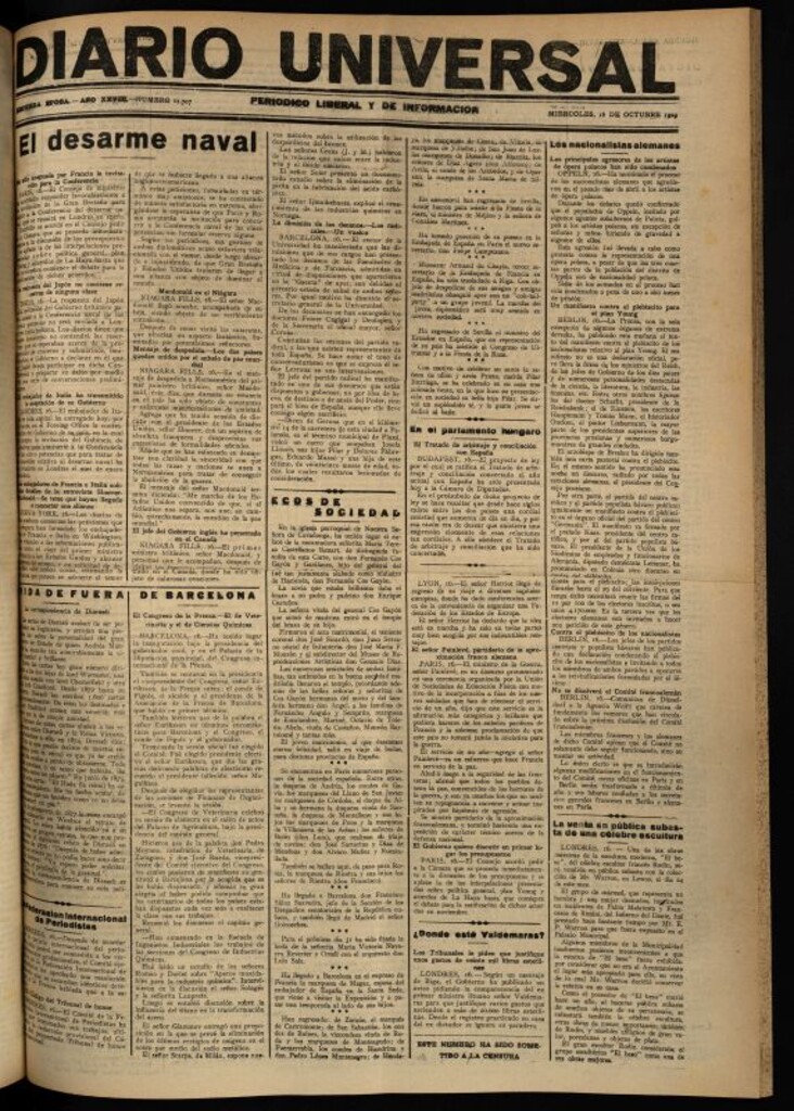 Miniatura de Diario Universal del 16 de octubre de 1929