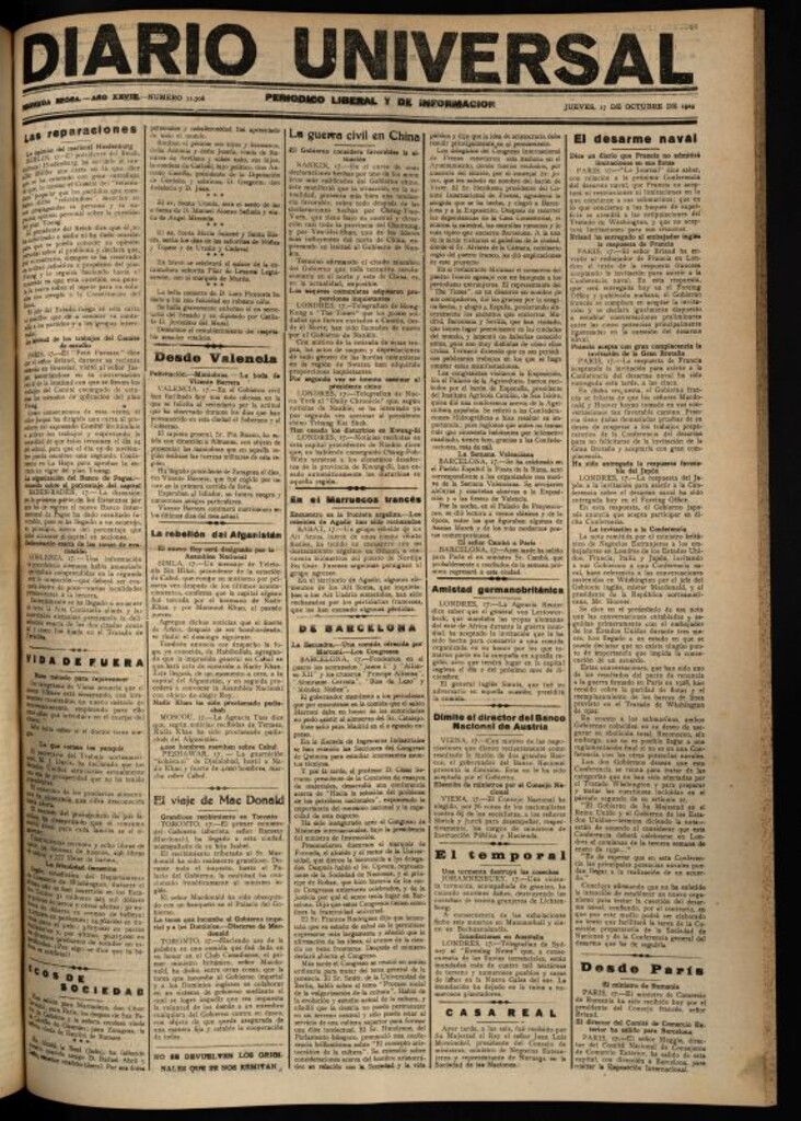 Miniatura de Diario Universal del 17 de octubre de 1929