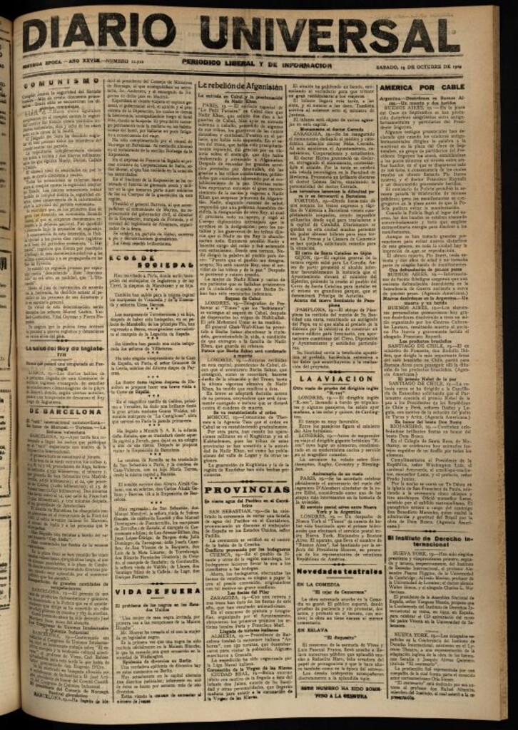 Miniatura de Diario Universal del 19 de octubre de 1929