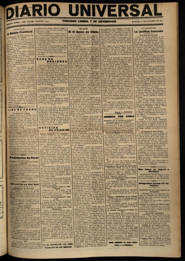 Miniatura de Diario Universal del 22 de octubre de 1929