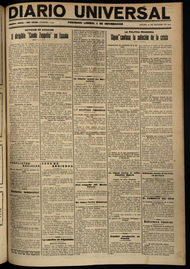 Miniatura de Diario Universal del 24 de octubre de 1929