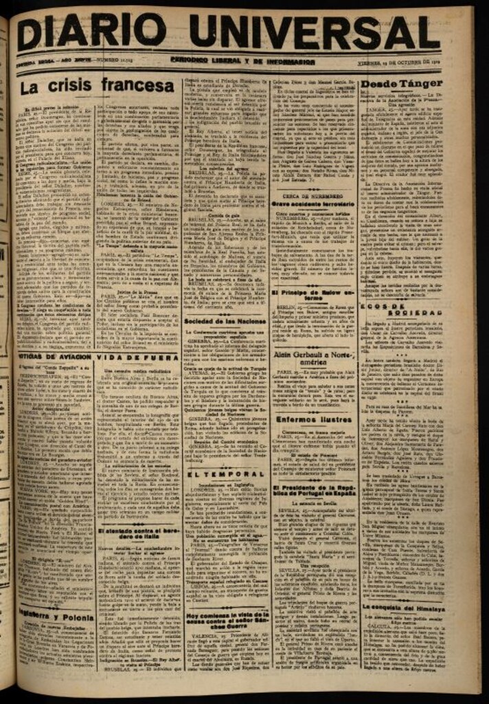 Miniatura de Diario Universal del 25 de octubre de 1929