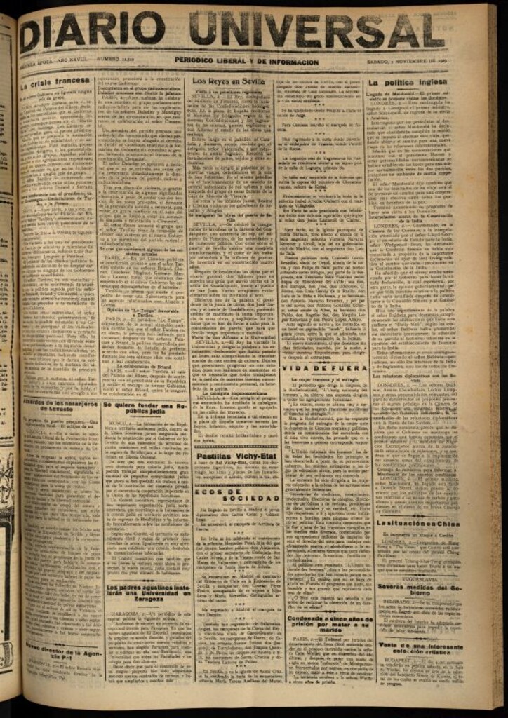 Miniatura de Diario Universal del 2 de noviembre de 1929