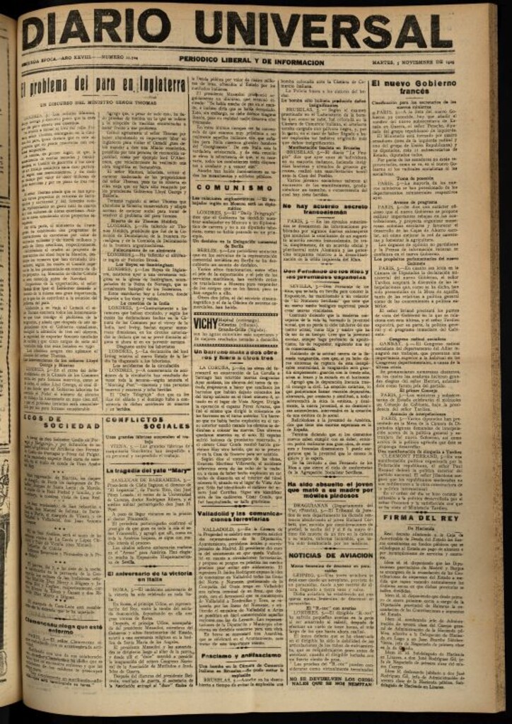 Miniatura de Diario Universal del 5 de noviembre de 1929