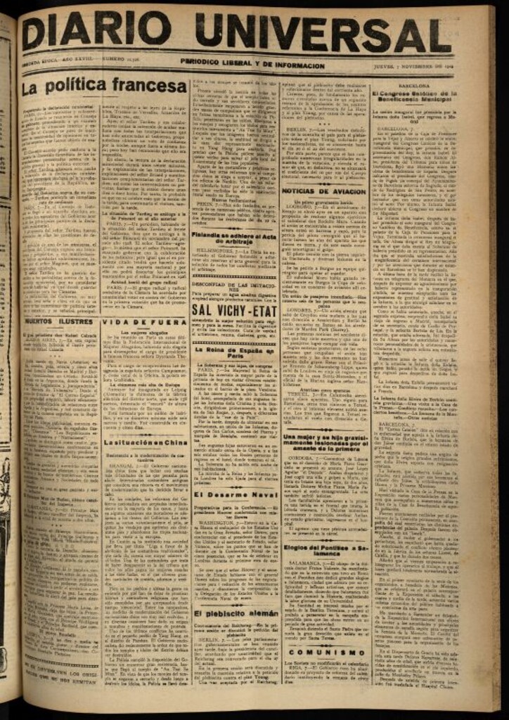 Miniatura de Diario Universal del 7 de noviembre de 1929