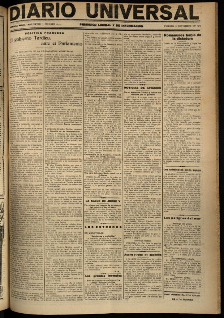 Miniatura de Diario Universal del 8 de noviembre de 1929