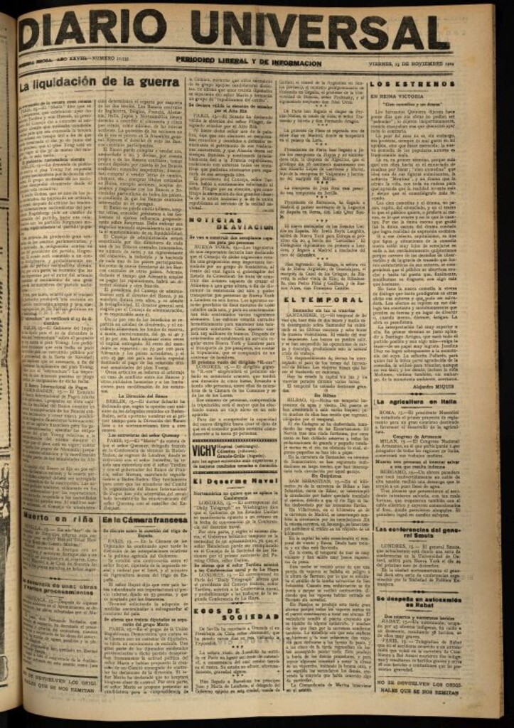 Miniatura de Diario Universal del 15 de noviembre de 1929