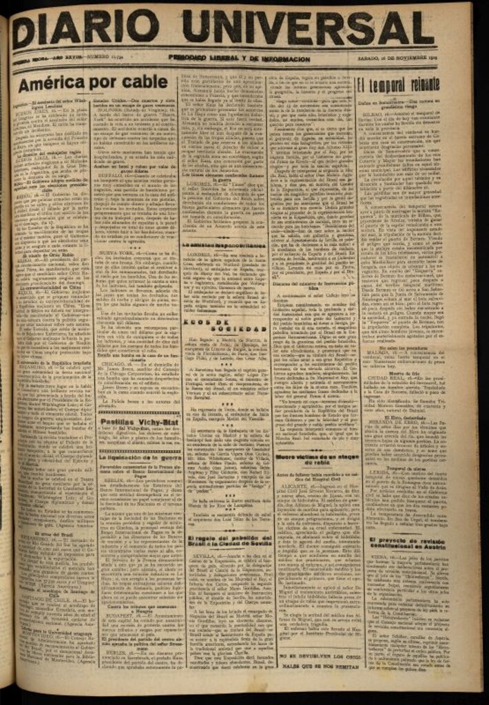 Miniatura de Diario Universal del 16 de noviembre de 1929