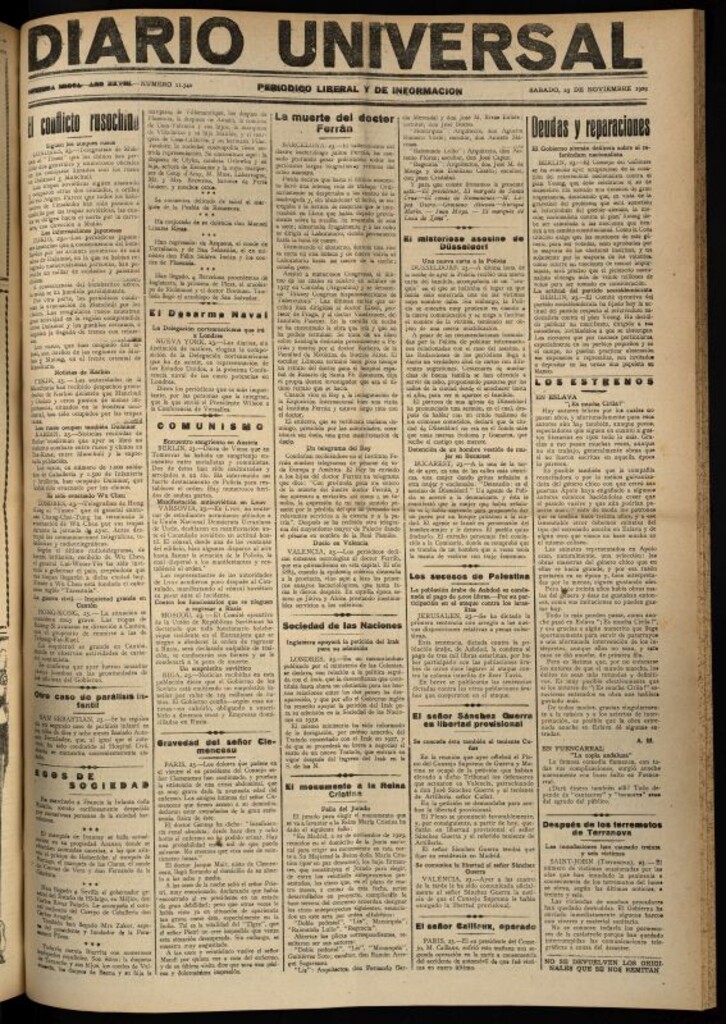 Miniatura de Diario Universal del 23 de noviembre de 1929