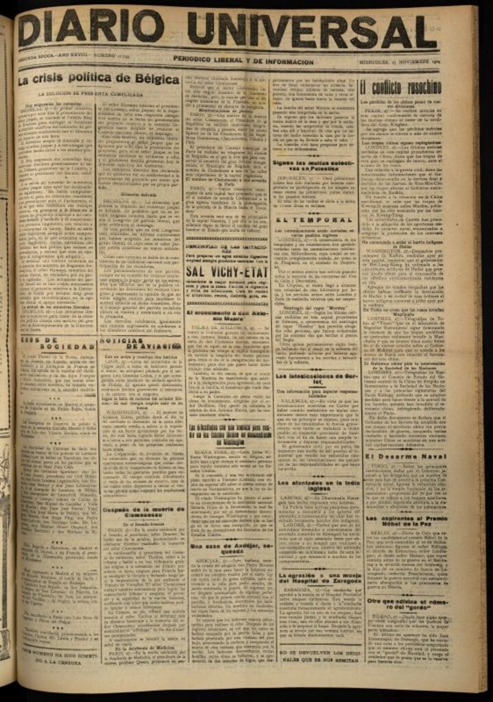 Miniatura de Diario Universal del 27 de noviembre de 1929