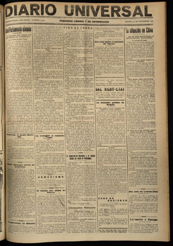 Miniatura de Diario Universal del 30 de noviembre de 1929