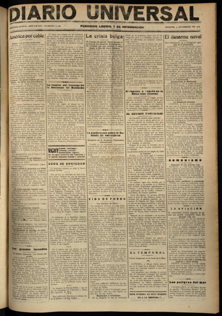 Miniatura de Diario Universal del 3 de diciembre de 1929