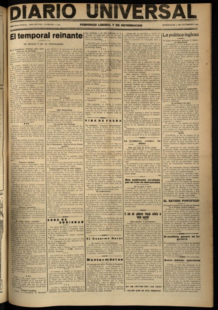 Miniatura de Diario Universal del 4 de diciembre de 1929