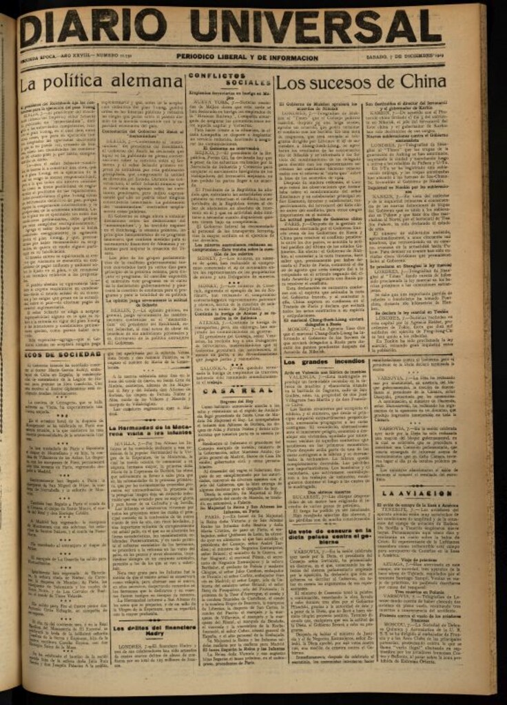 Miniatura de Diario Universal del 7 de diciembre de 1929