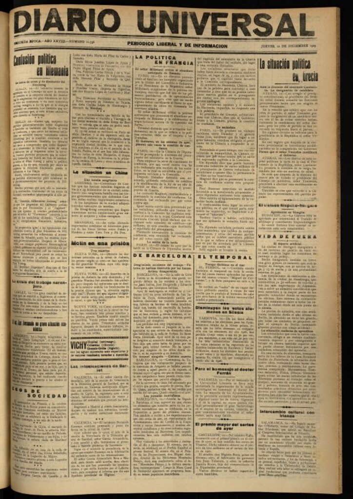 Miniatura de Diario Universal del 12 de diciembre de 1929