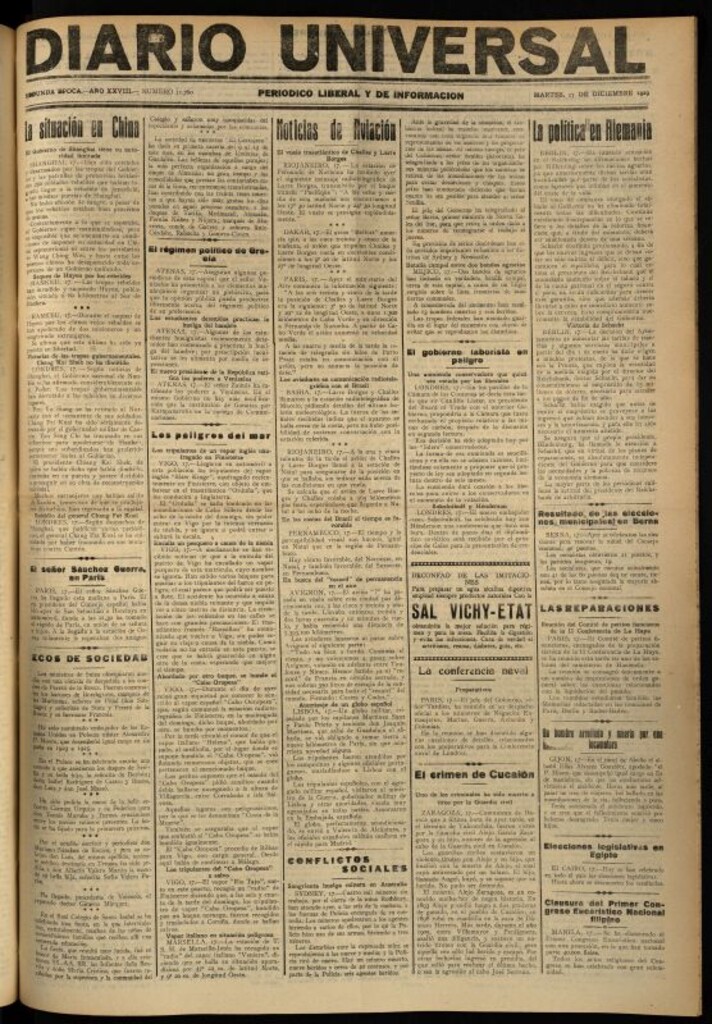 Miniatura de Diario Universal del 17 de diciembre de 1929