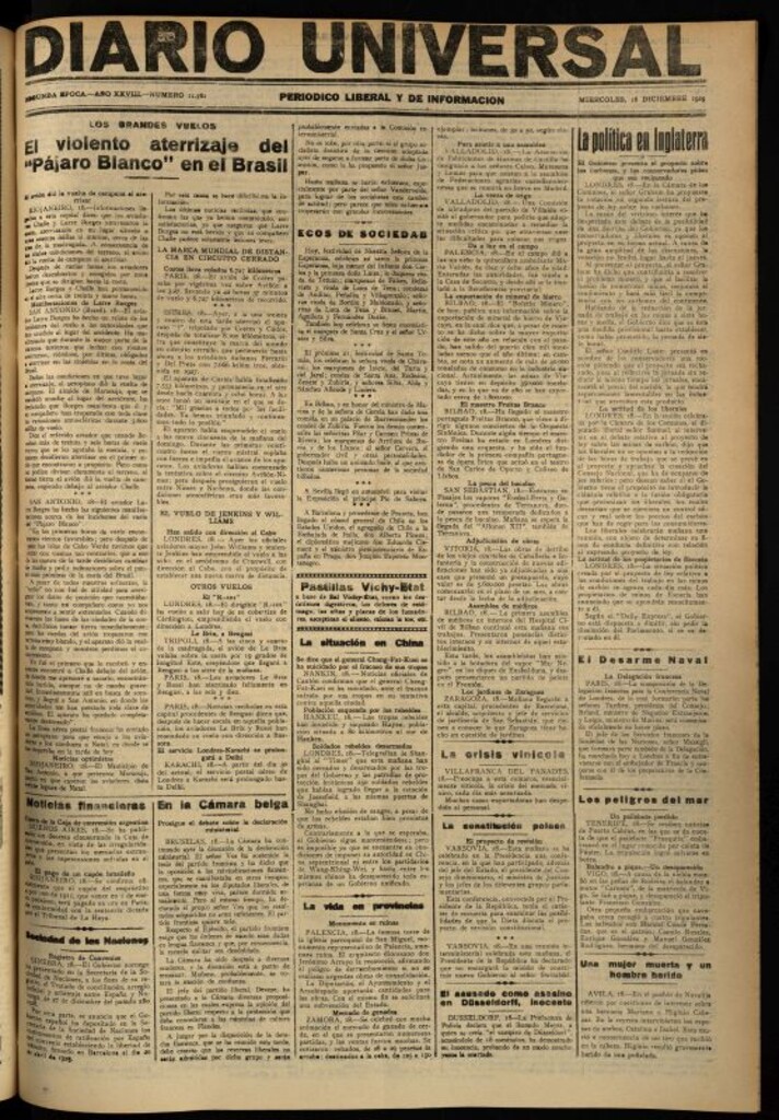 Miniatura de Diario Universal del 18 de diciembre de 1929