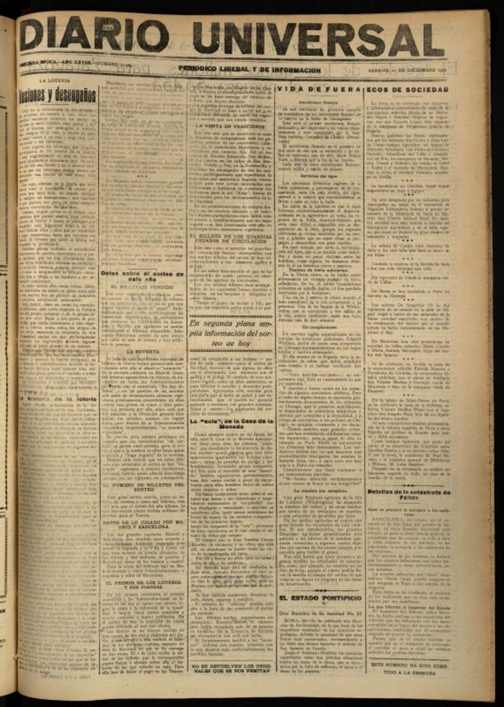 Miniatura de Diario Universal del 21 de diciembre de 1929