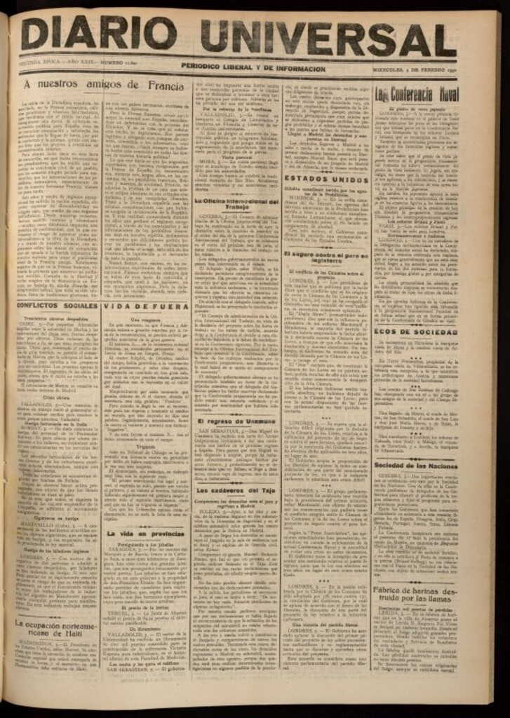 Miniatura de Diario Universal del 5 de febrero de 1930
