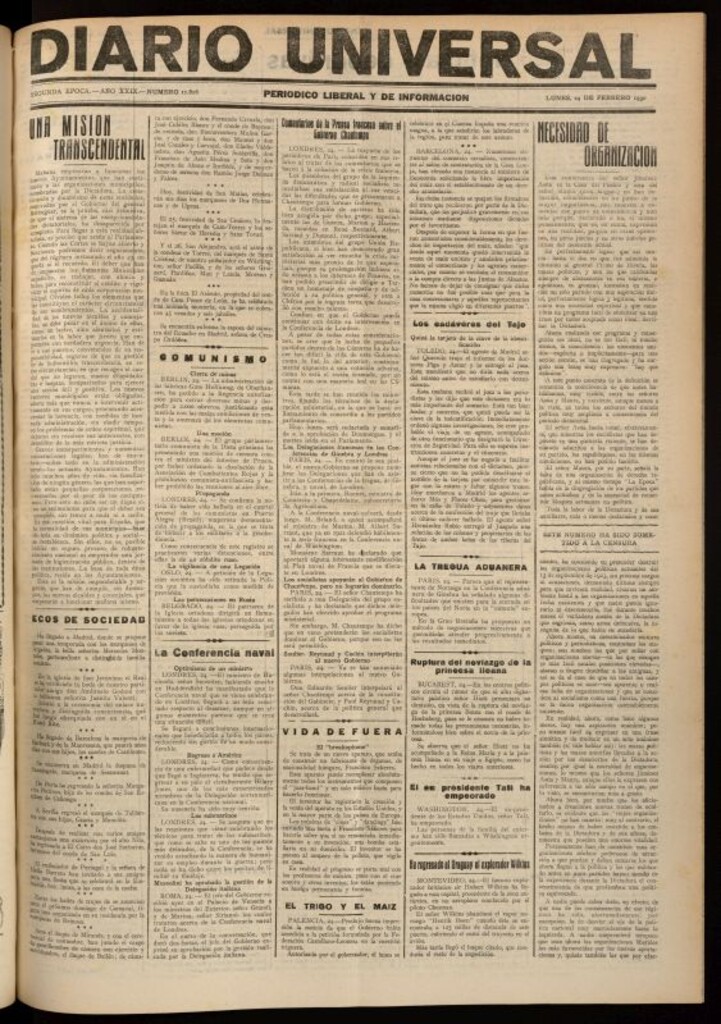 Miniatura de Diario Universal del 24 de febrero de 1930
