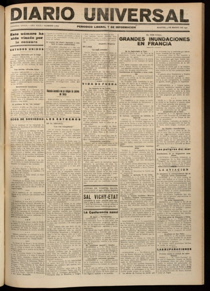 Miniatura de Diario Universal del 4 de marzo de 1930