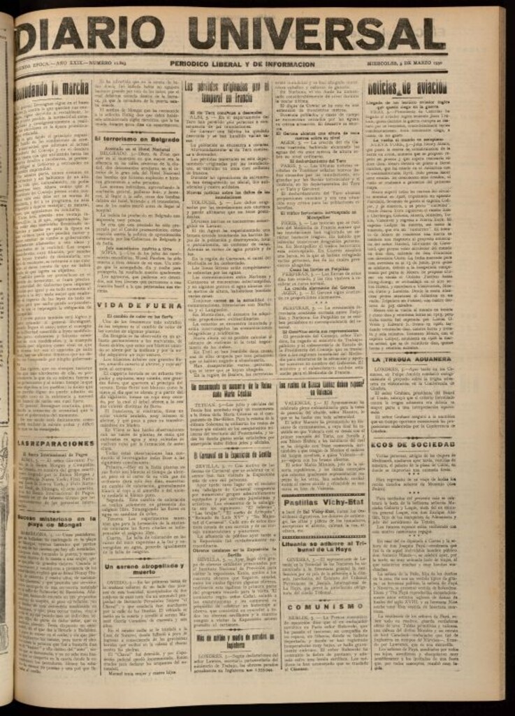 Miniatura de Diario Universal del 5 de marzo de 1930
