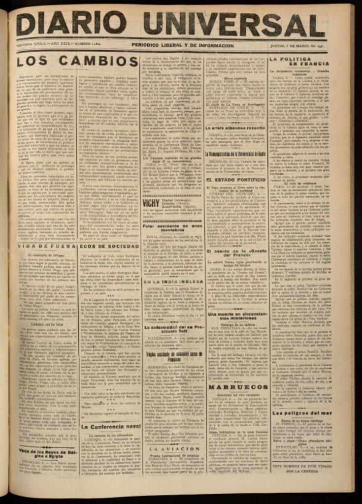 Miniatura de Diario Universal del 6 de marzo de 1930