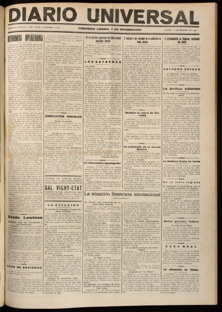 Miniatura de Diario Universal del 10 de marzo de 1930
