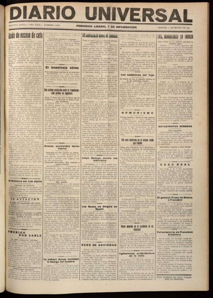 Miniatura de Diario Universal del 11 de marzo de 1930