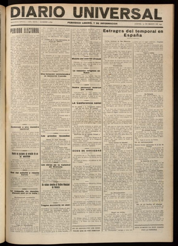 Miniatura de Diario Universal del 13 de marzo de 1930
