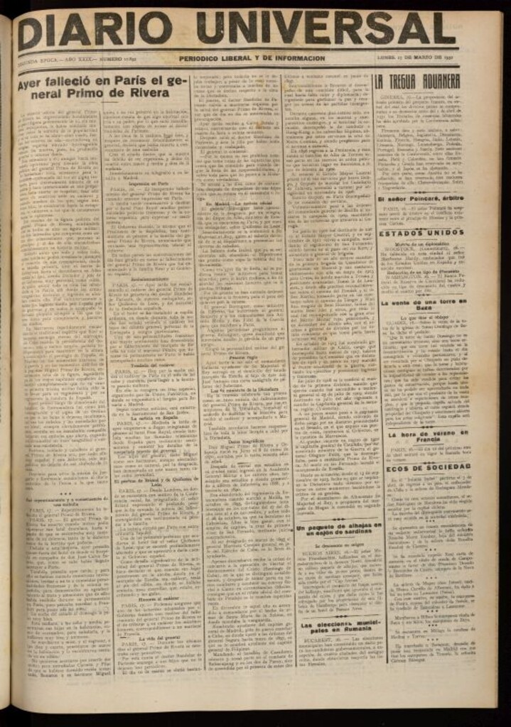 Miniatura de Diario Universal del 17 de marzo de 1930