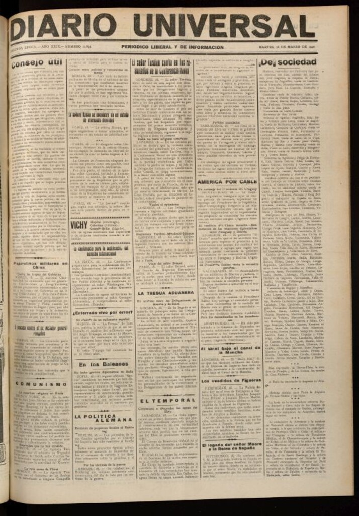 Miniatura de Diario Universal del 18 de marzo de 1930