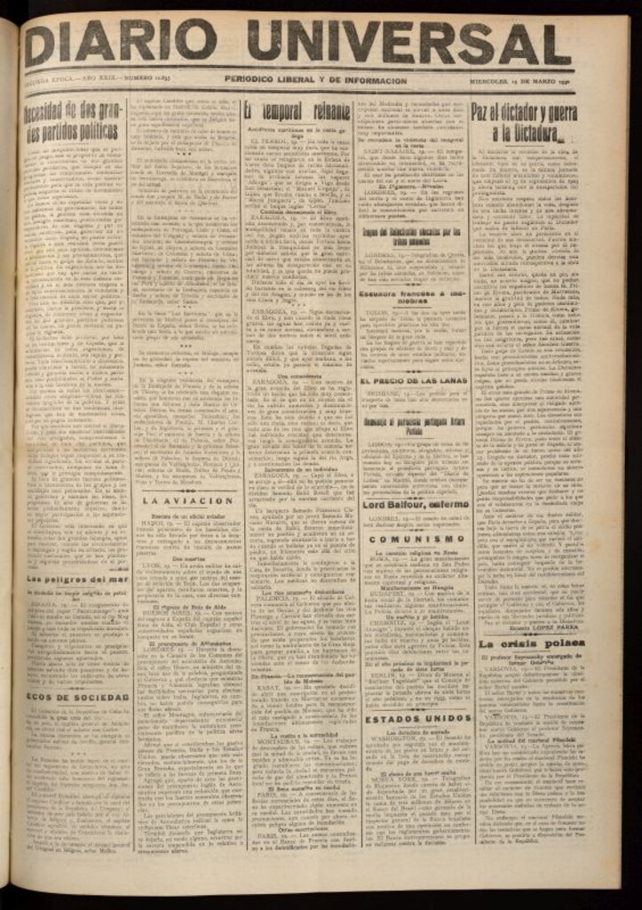 Miniatura de Diario Universal del 19 de marzo de 1930
