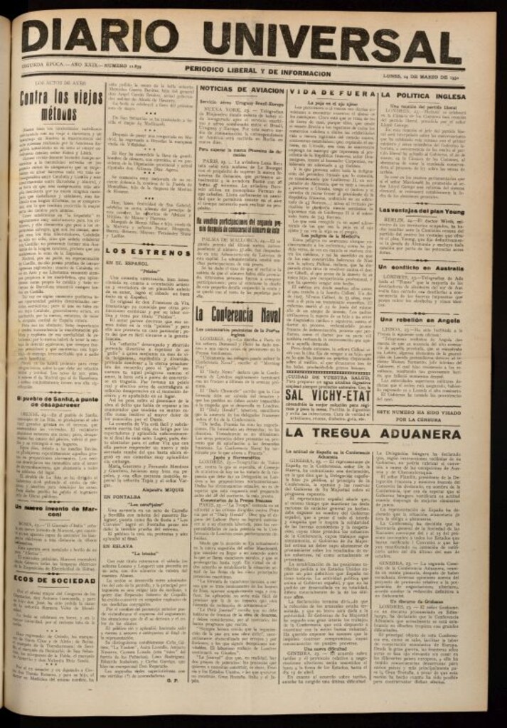 Miniatura de Diario Universal del 24 de marzo de 1930