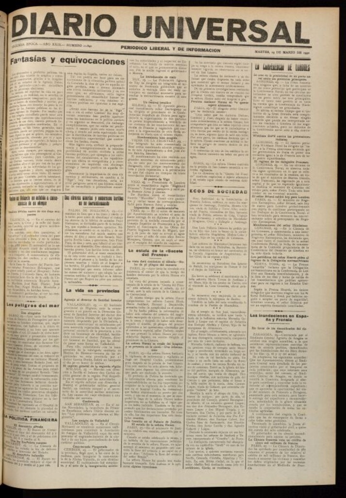 Miniatura de Diario Universal del 25 de marzo de 1930