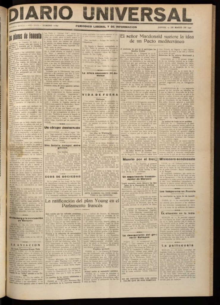 Miniatura de Diario Universal del 27 de marzo de 1930